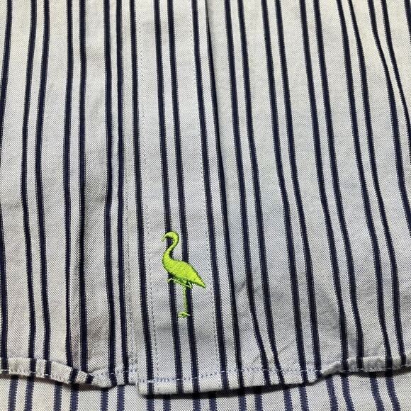 Tailorbyrd Blue Multi Striped Button Down Long Sleeve Flip Cuff Shirt Size XXL - Picture 6 of 9